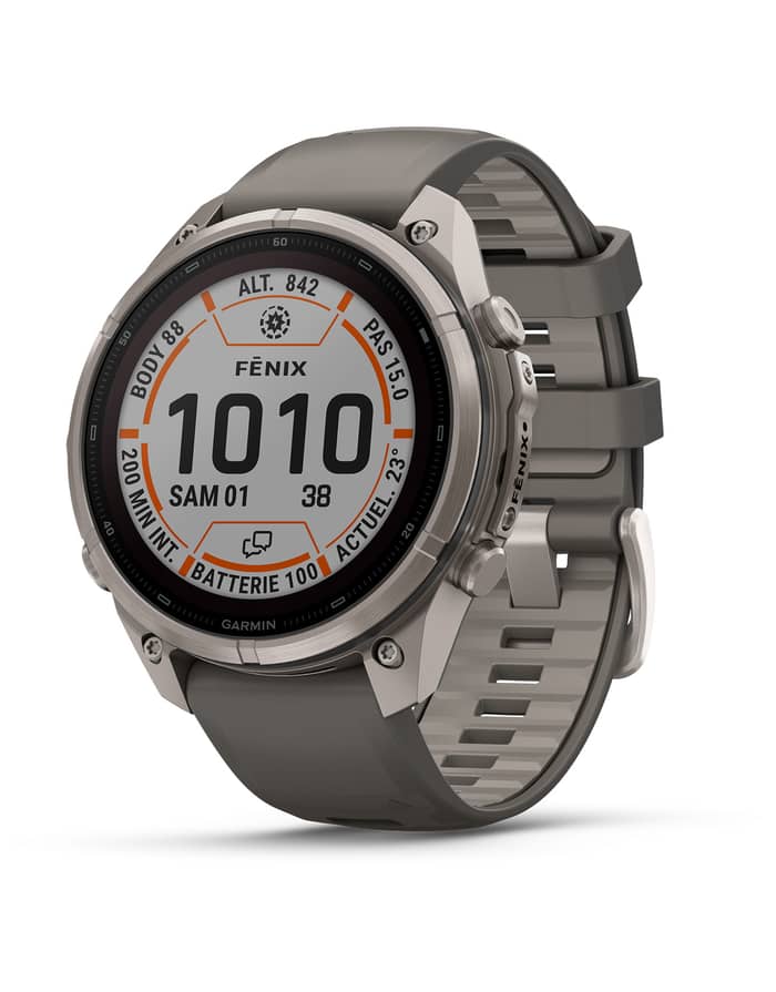 Fēnix® 9 Pro Solar inReach® 47mm Sapphire Titanium Gris Galet/Gris Cendré