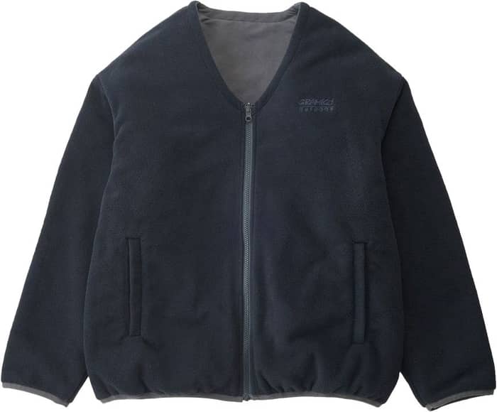 Reversible Fleece Cardigan Dark Navy