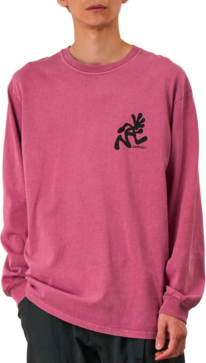 Running Man LS Tee Pigment Dyed Red Pigment