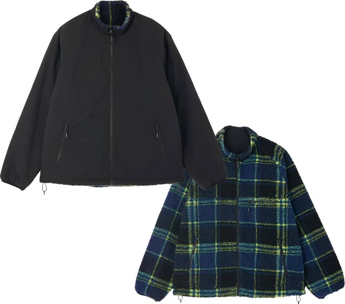 Reversible Sherpa Plaid Jacket Plaid/Black