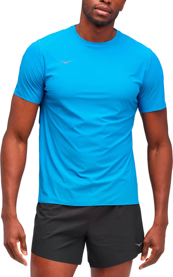 M Airolite Run Short Sleeve Hoka Blue