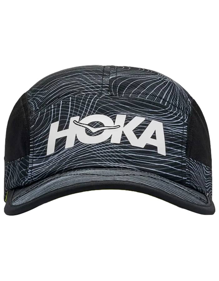 U Hoka Run Hat Clf Prt Black / White Prt