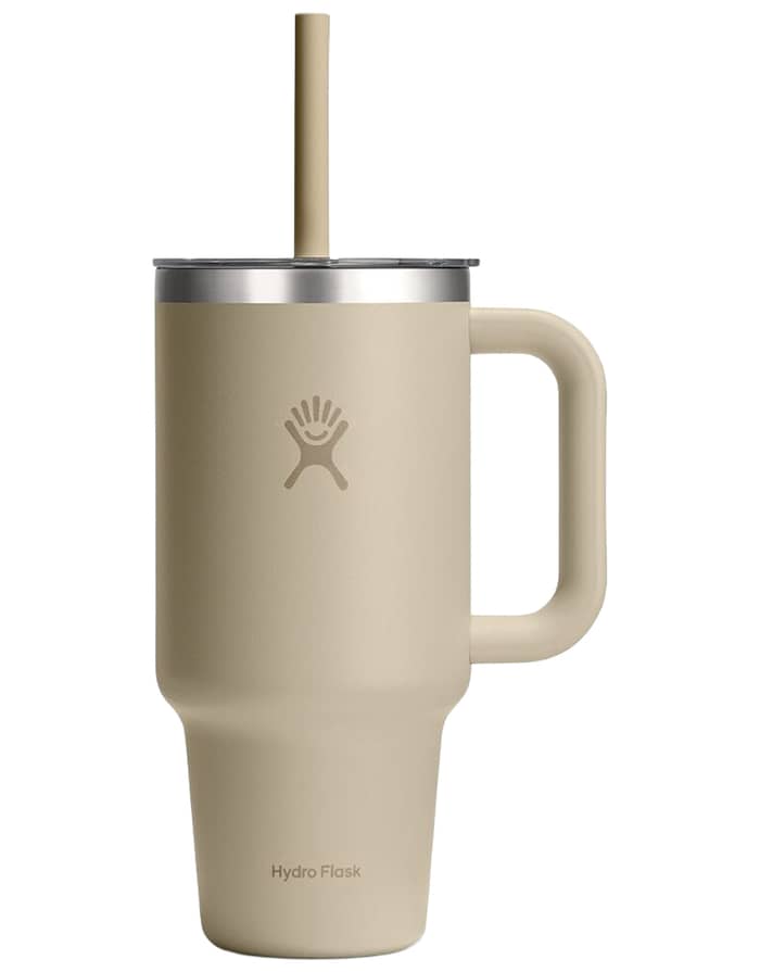 32 Oz Travel Tumbler Clear Lid Oat