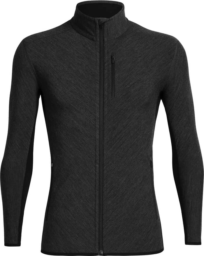 M Merino Descender LS Zip Jet Heather/Black