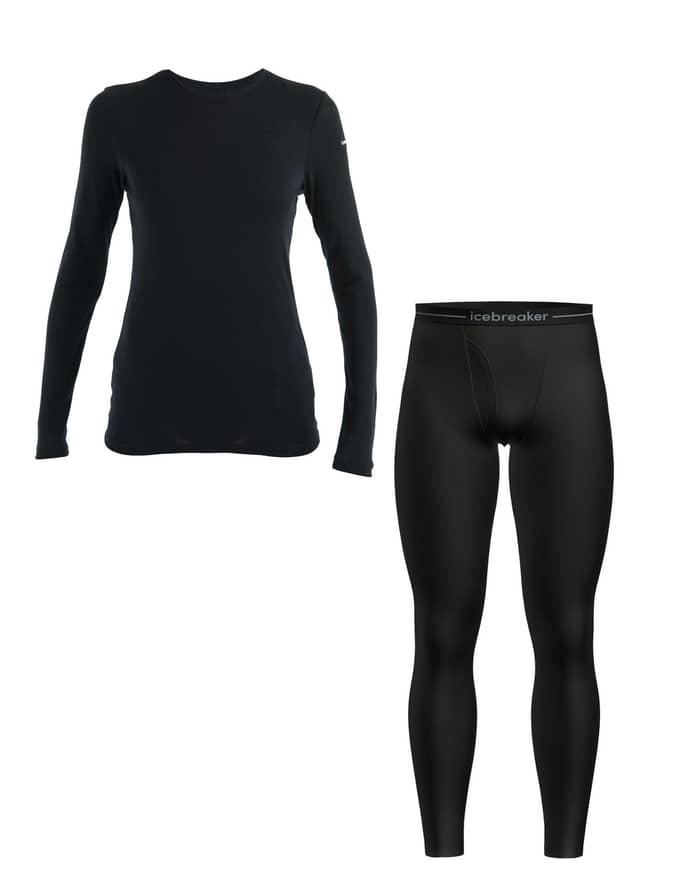 W Merino 175 Everyday LS Crewe and Leggings Set Black