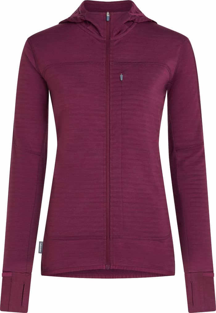 W Merino Blend 300 RealFleece™ Descender LS Zip Hoodie Dk Berry