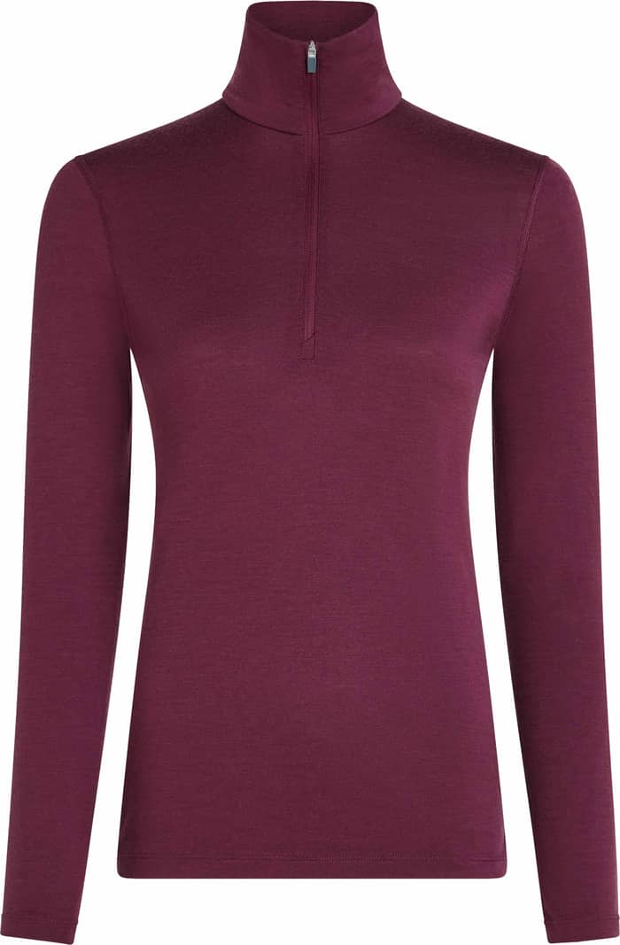 W Merino 200 Oasis LS Half Zip Dk Berry