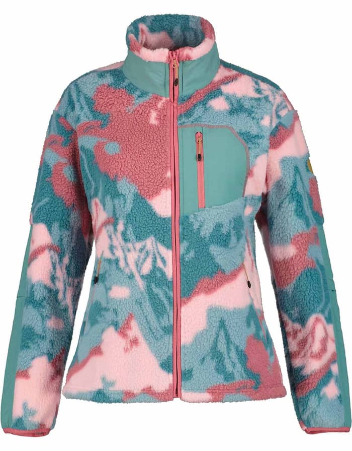 Maine W Printed Fleece Jacket Pale Pink