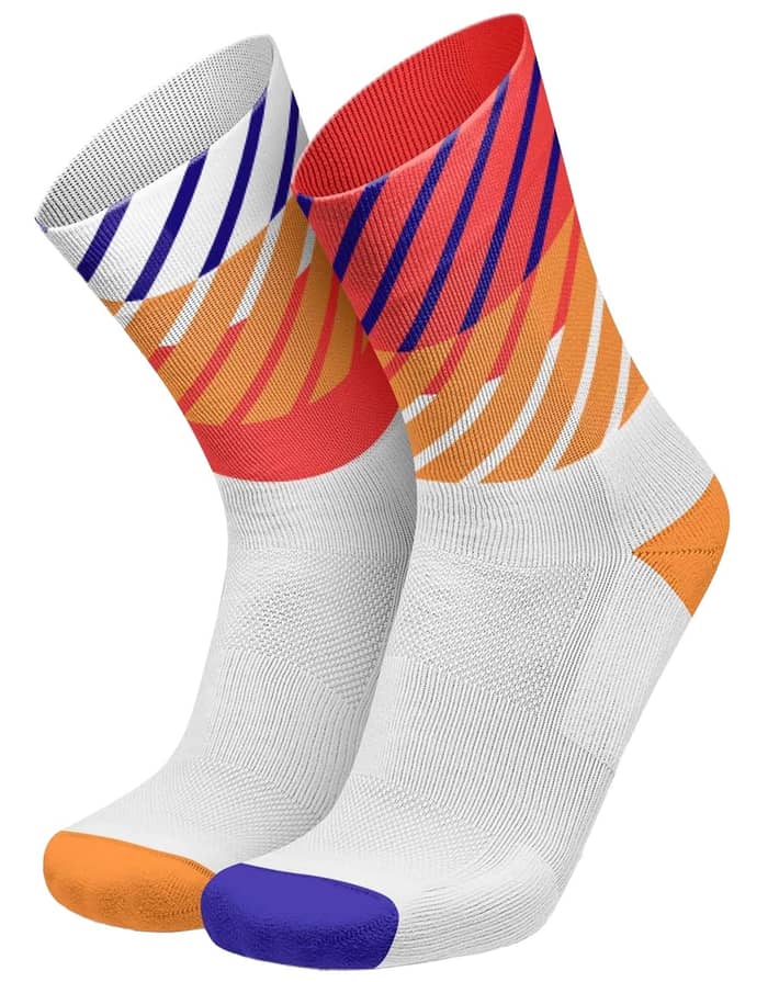 Running Diagonals Socks Orange Inferno