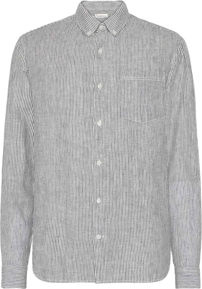Regular Striped Linen Shirt Total Eclipse