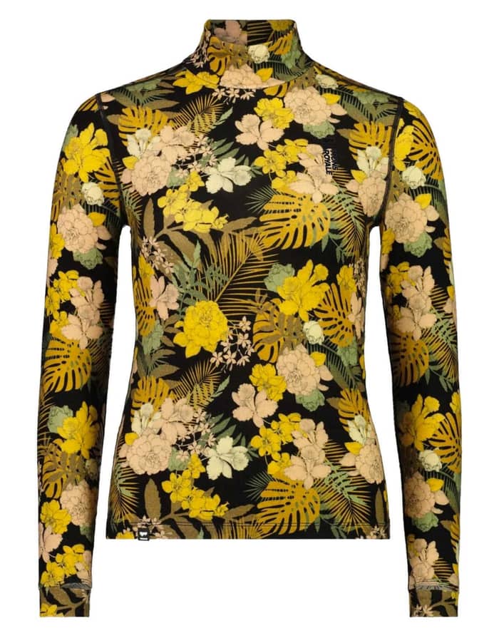 Cascade W Mock Neck LS Floral Camo