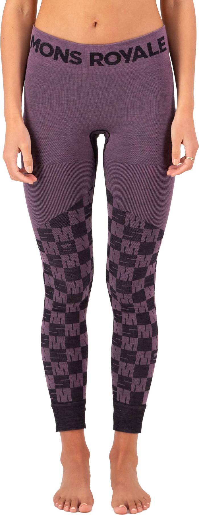 Ascender Merino Baselayer Legging W Mauve/Black