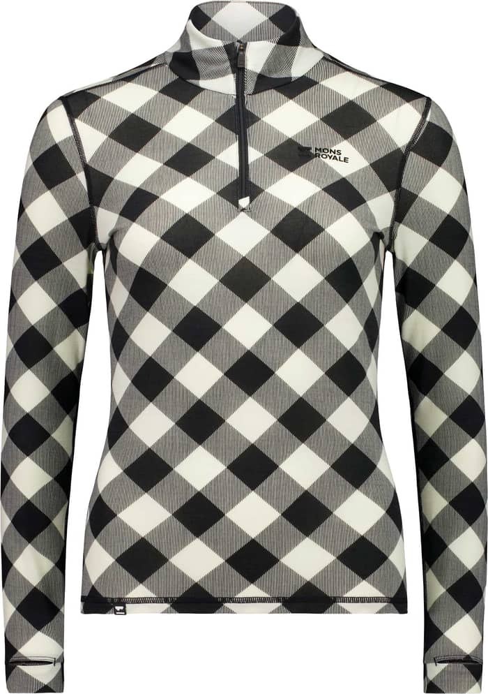 Cascade Merino Baselayer 1/4 Zip LS W Check