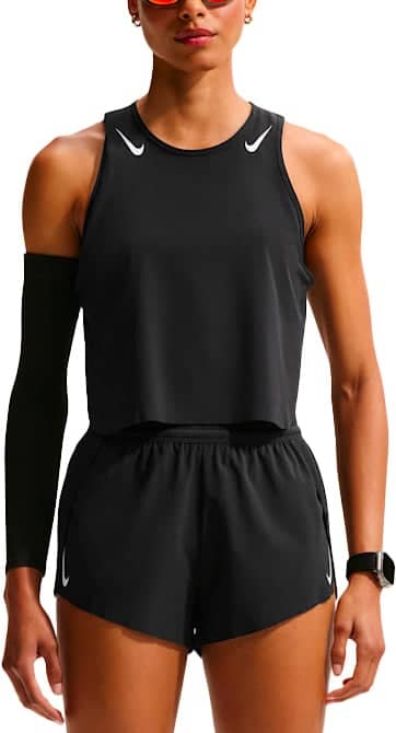 W Nike Aeroswift Dri-Fit ADV Crop Tank Black White