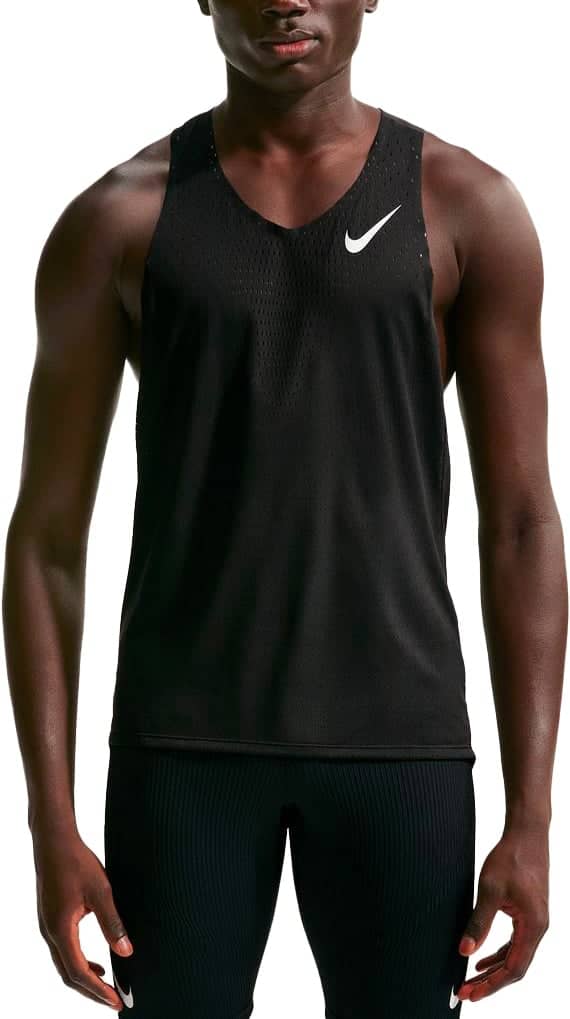 M Nike Dri-Fit ADV Aeroswift Singlet Black Summit White