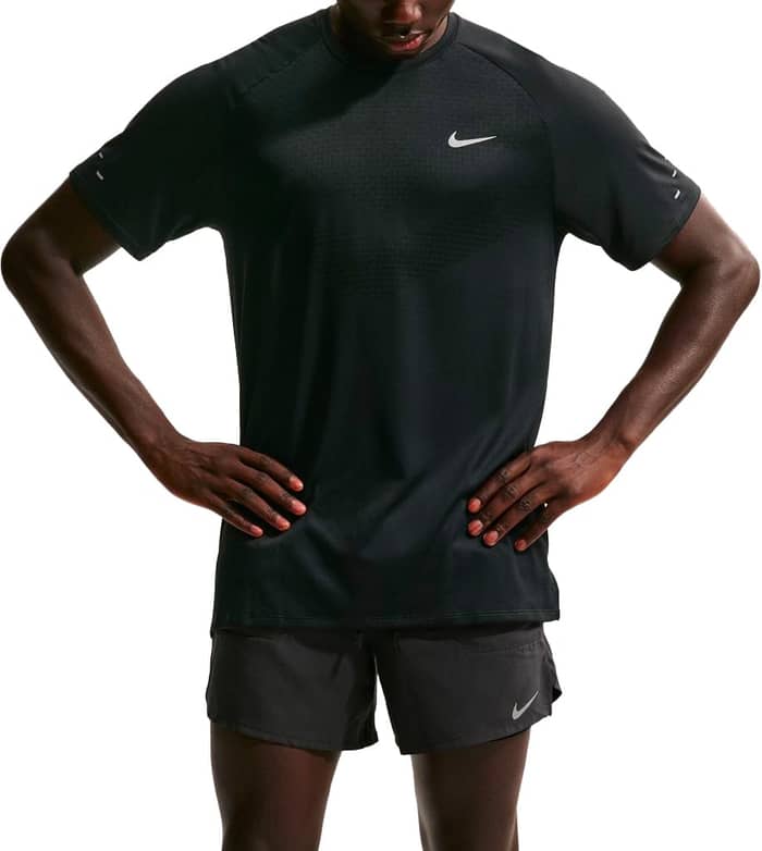 M Nike Dri-Fit ADV Stride SS Top Black Reflective Silver