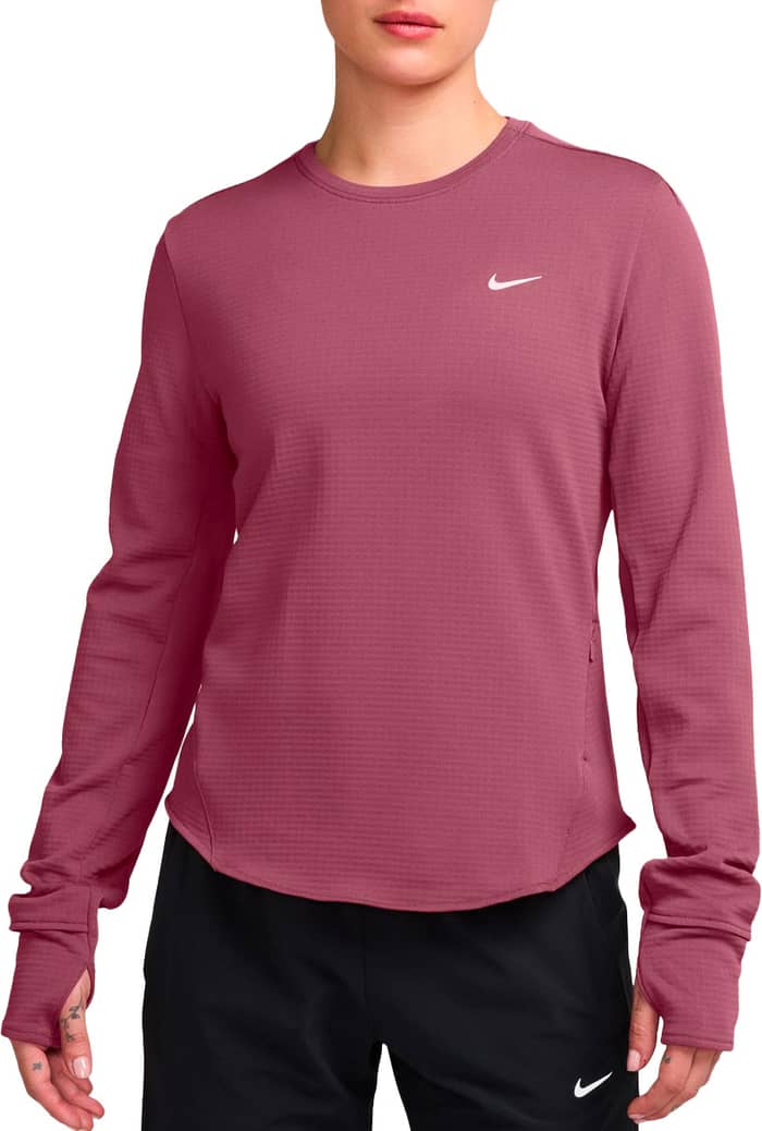 W Nike Swift LS Tee Pink Smoke/Reflective Silver