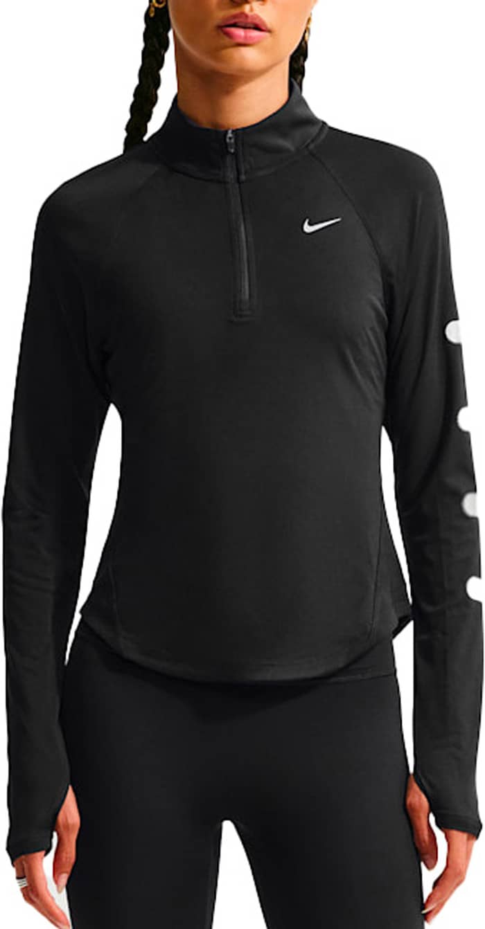 W Nike Tempo Flash LS Tee Black/Reflective Silver