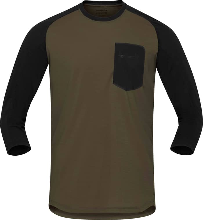 Skibotn Equaliser Merino 3/4 T-Shirt M Olive Night Caviar Black