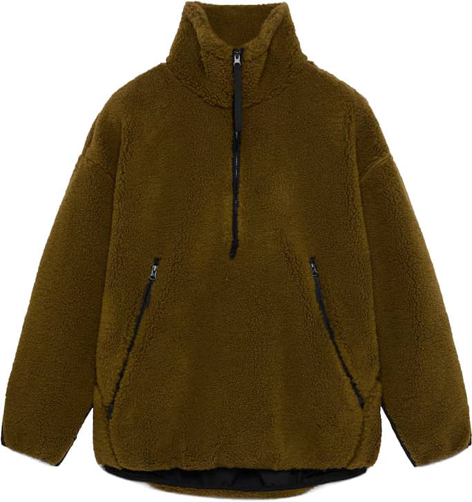 Snowdrift Quarter Zip Sherpa Army Green