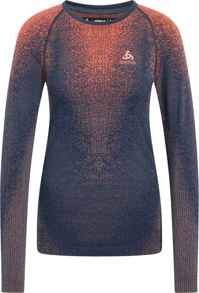T-shirt Manica Corta Donna Odlo Bl Top Crew Neck S/S Omnius Print - Tecnologia F-Dry - Riflettente
