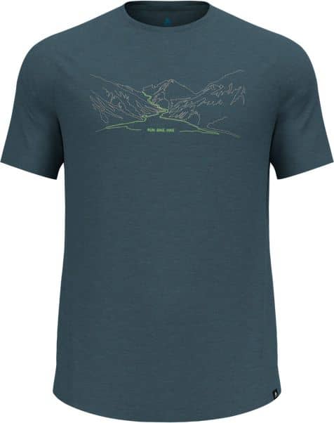 Ascent PW 130 Run Bike Hike T-Shirt Crew Neck SS Dark Slate Melange
