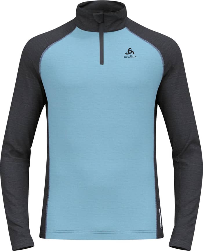 BL Top LS Half Zip Natural Performance PW 150 Blue Dark Grey