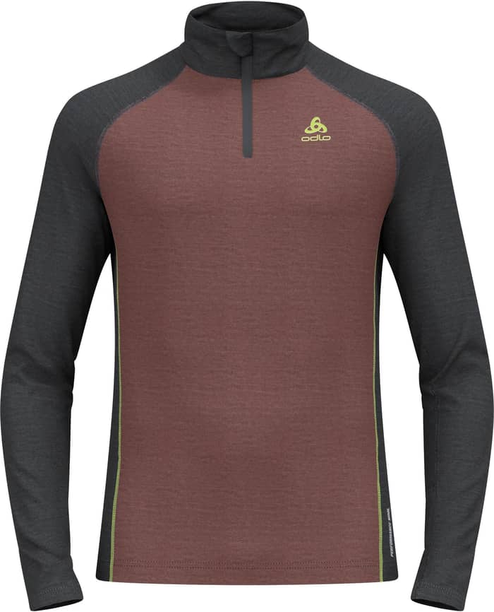 BL Top LS Half Zip Natural Performance Pw 150 Fudge Dark Grey