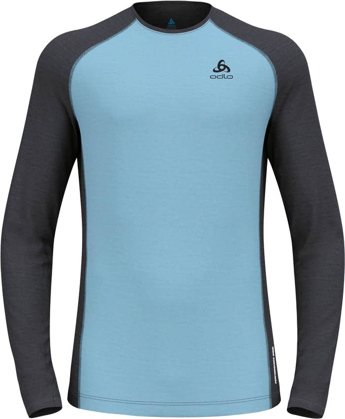 BL Top Crew Neck LS Natural Performance PW 150 Blue Dark Grey