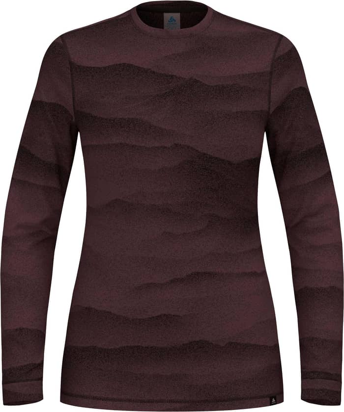 BL Top Crew Neck LS Merino Ridgelines W Fudge Black