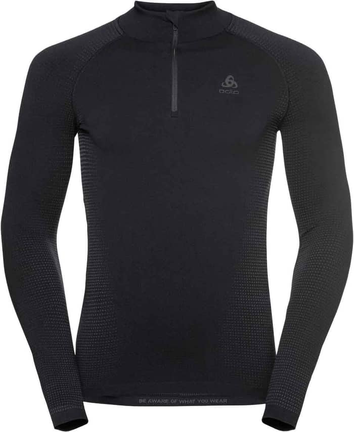 BL Top Turtle Neck LS Half Zip Performance Warm Eco M Black/Graphite Grey