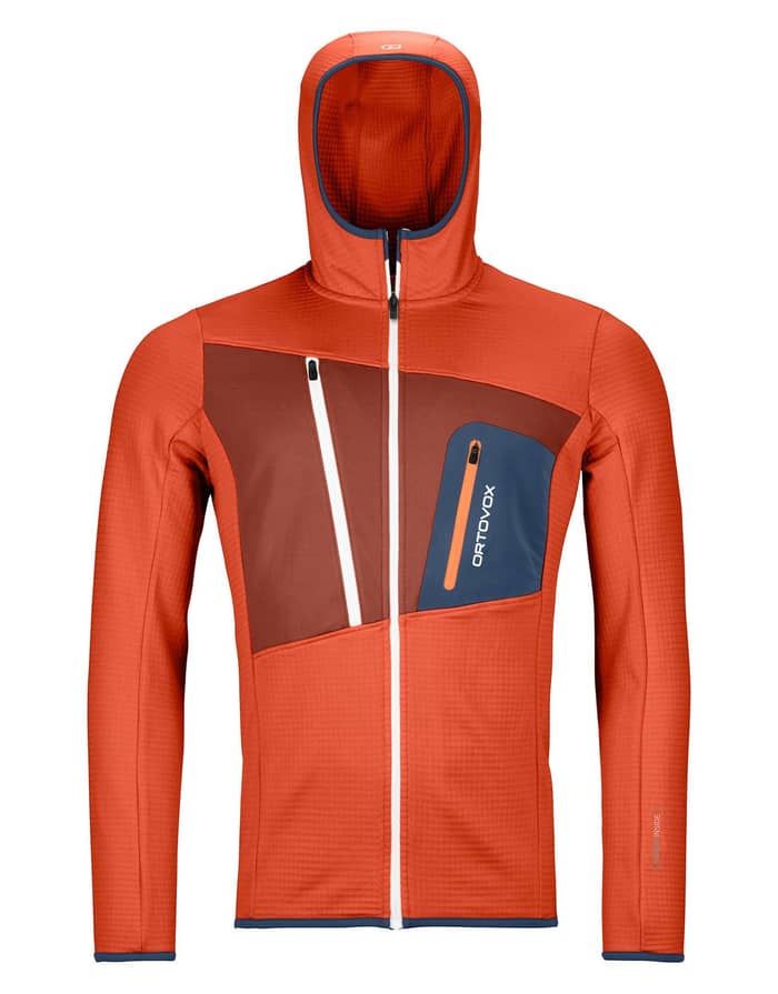 Fleece Grid Hoody M Desert Orange