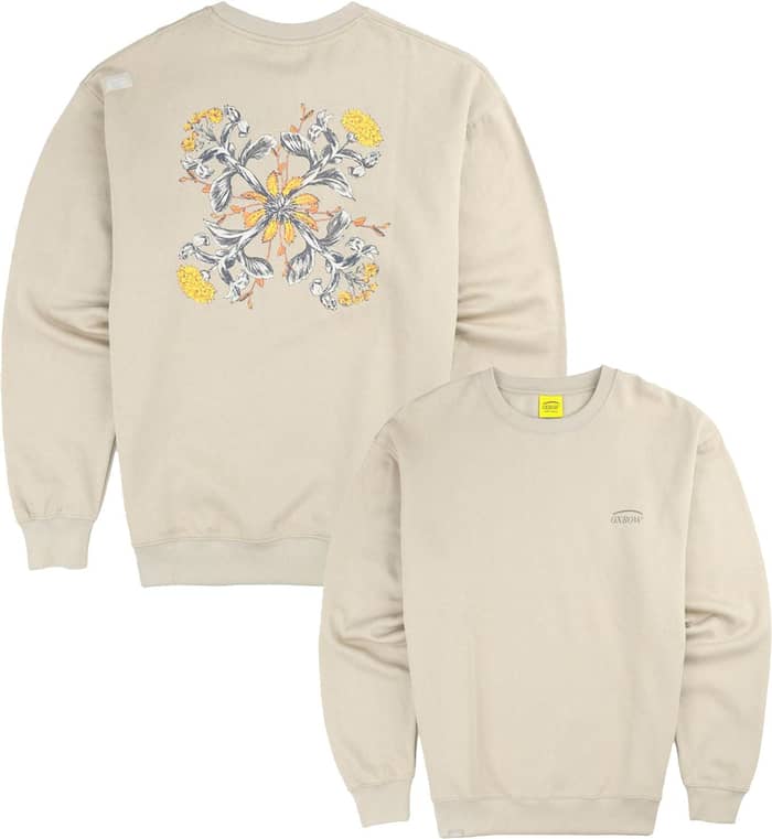 Floral Fleece Crew Rock