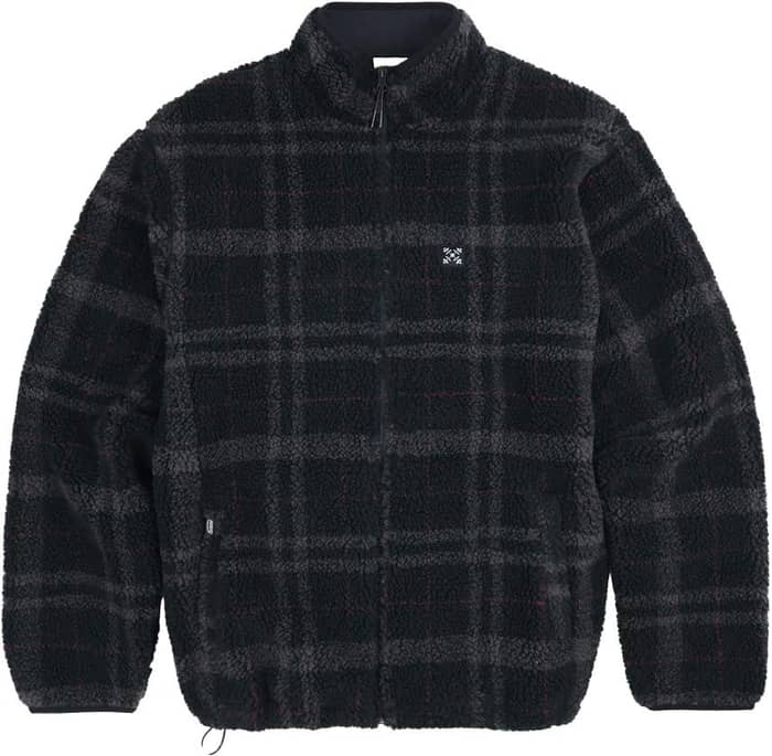 Plaid Fullzip Sherpa Fleece Black
