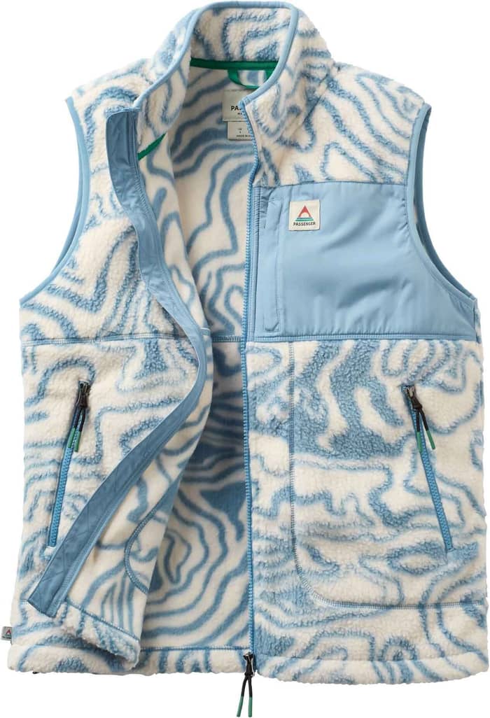 Fairbanks Recycled Sherpa Gilet W Strata Swirl Birch