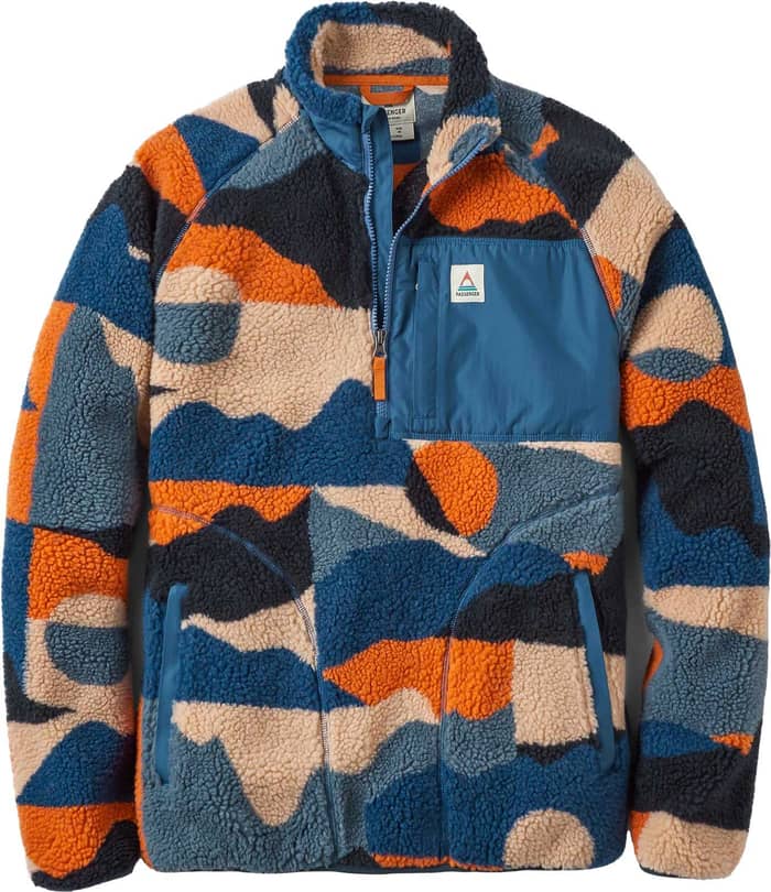 Passenger Offroad Recycled Sherpa Fleece 1/2 Zip Vista Patchwork