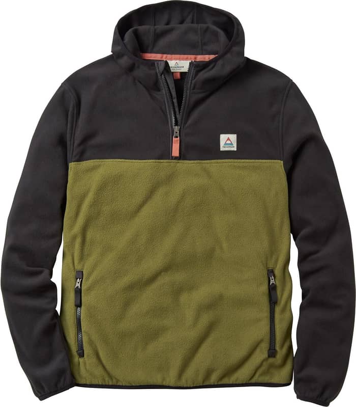 Set Off Recycled Polar Hooded Fleece Black Khaki