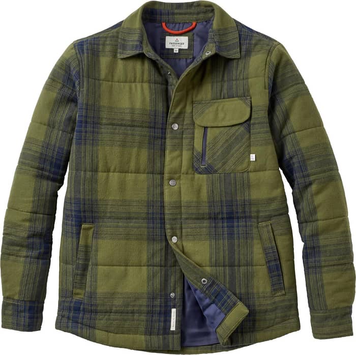 Taranaki Quilted Overshirt Navy Khaki Check