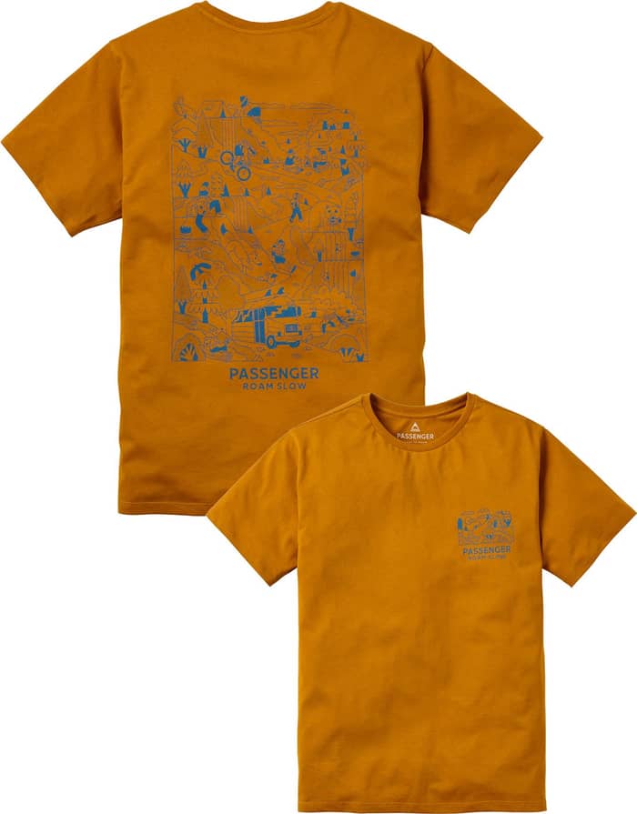 Roam Slow Men's Recycled Cotton T-Shirt Retro Orange