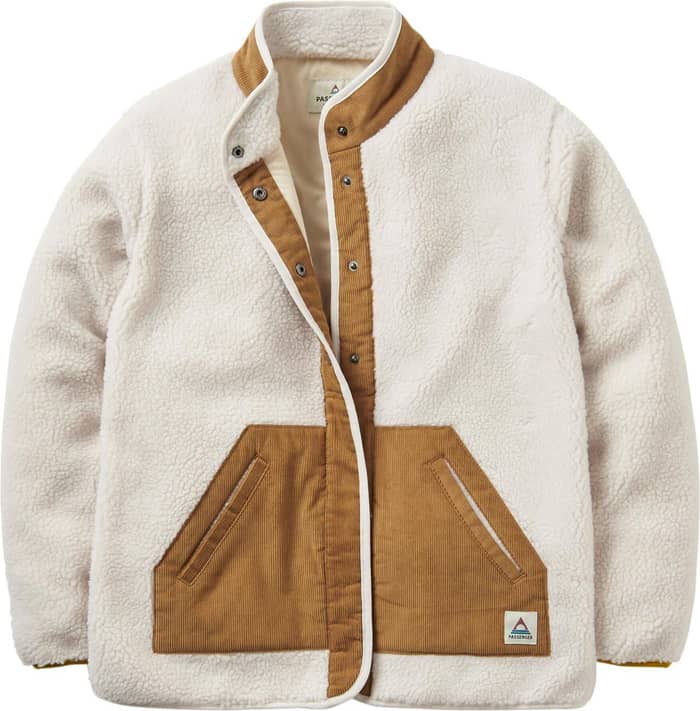 Clover Recycled Cotton-Lined Sherpa Fleece W Vintage White