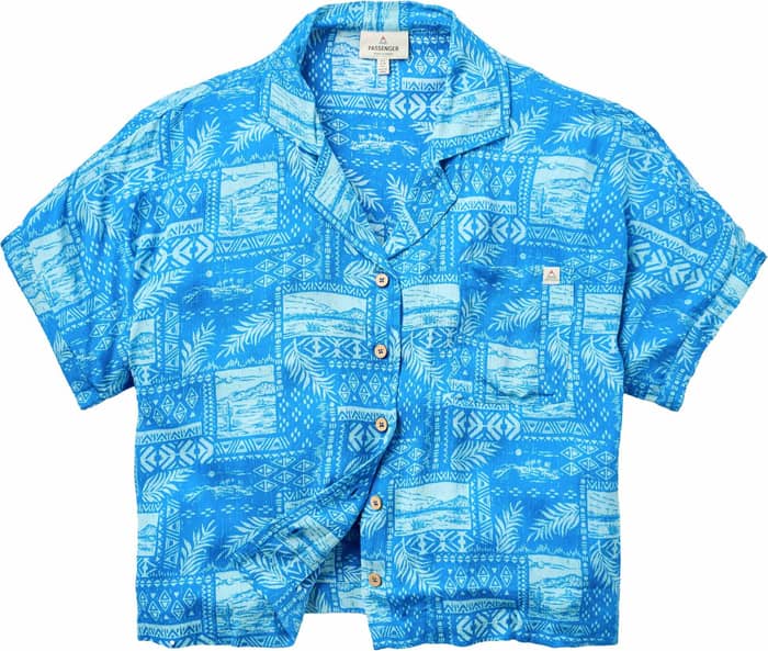 Arden SS Shirt Eco Vero Patchwork W Marine Blue