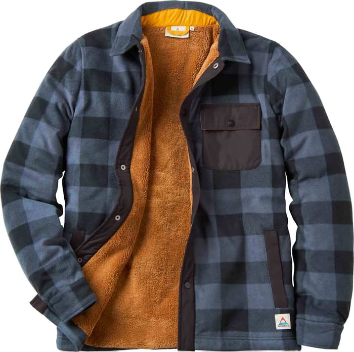 Firelight Sherpa Lined Overshirt Storm Grey Buffalo