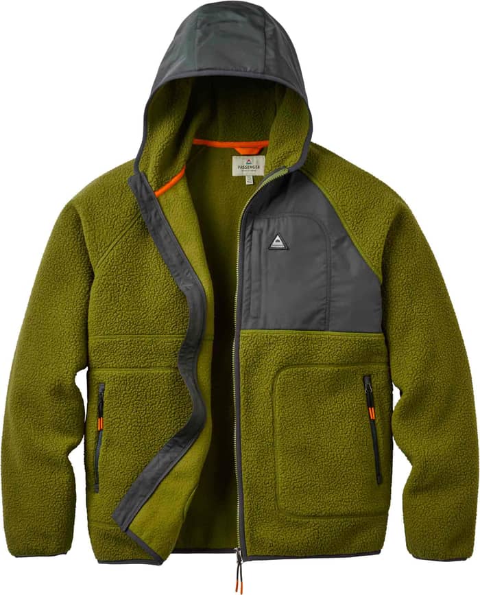 Offgrid Full Zip Hooded Sherpa Fleece Khaki