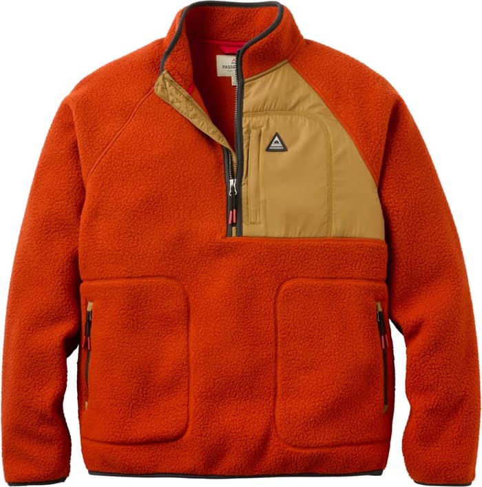Offgrid 1/2 Zip Sherpa Fleece Dark Rust Caramel
