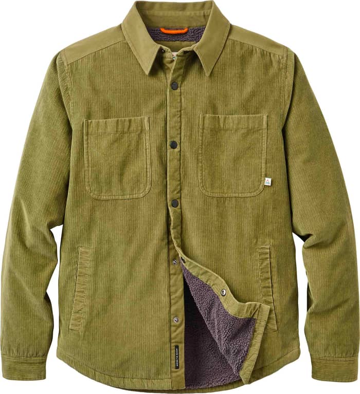 Kodiak Sherpa Lined Cord Overshirt Khaki