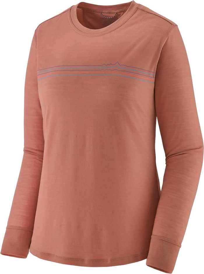 W's L/S Cap Cool Merino Blend Graphic Shirt Terra Pink