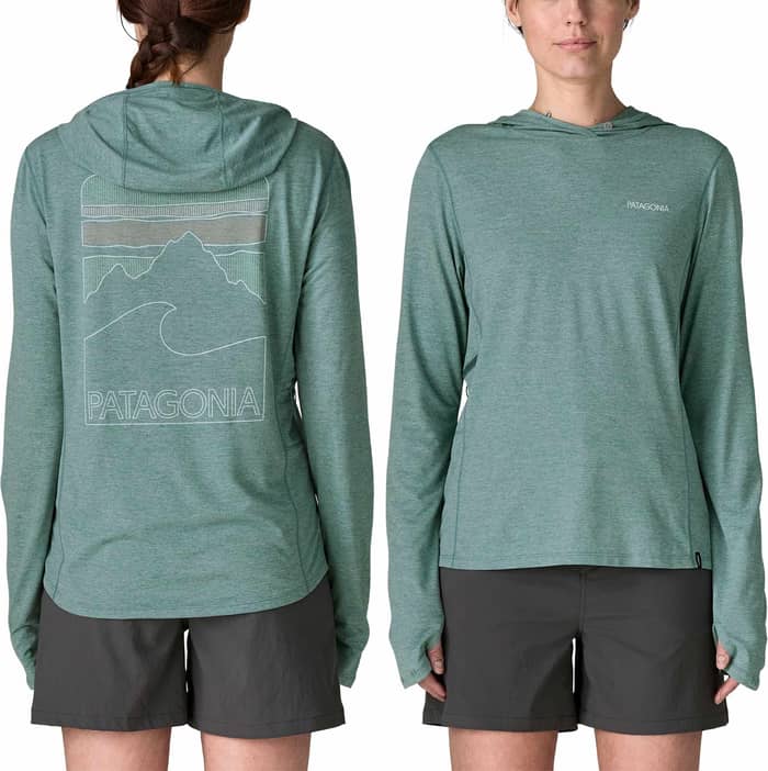 W's Cap Cool Sun Hoody Peak Visions Nouveau Green Blue Sage X-Dye