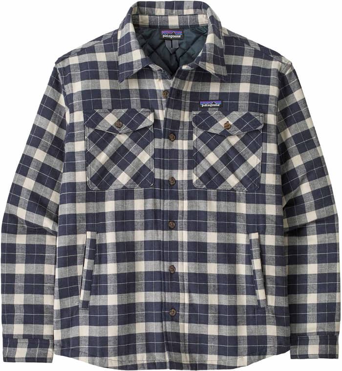 M's LW Insulated Fjord Flannel Shirt Evergreen Fjord Smolder Blue