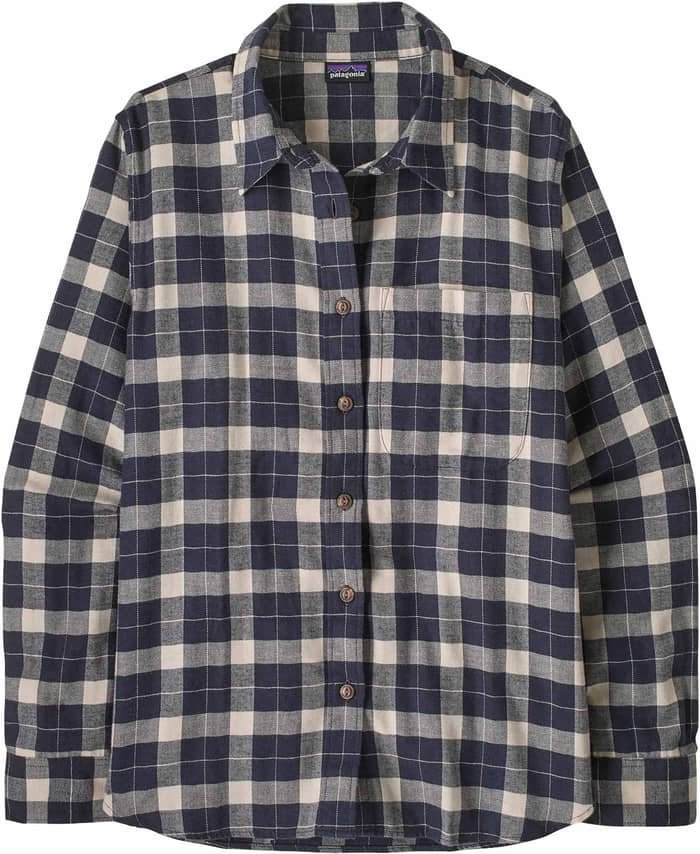 W's LW Fjord Flannel Shirt Evergreen Fjord Smolder Blue