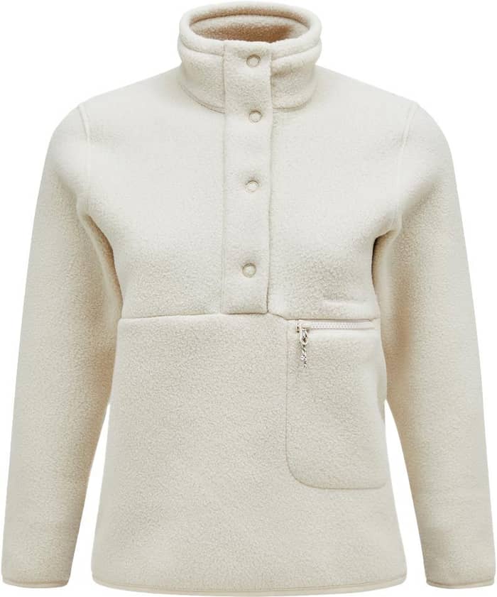 W Fleece Snap T-Neck Sand Fog